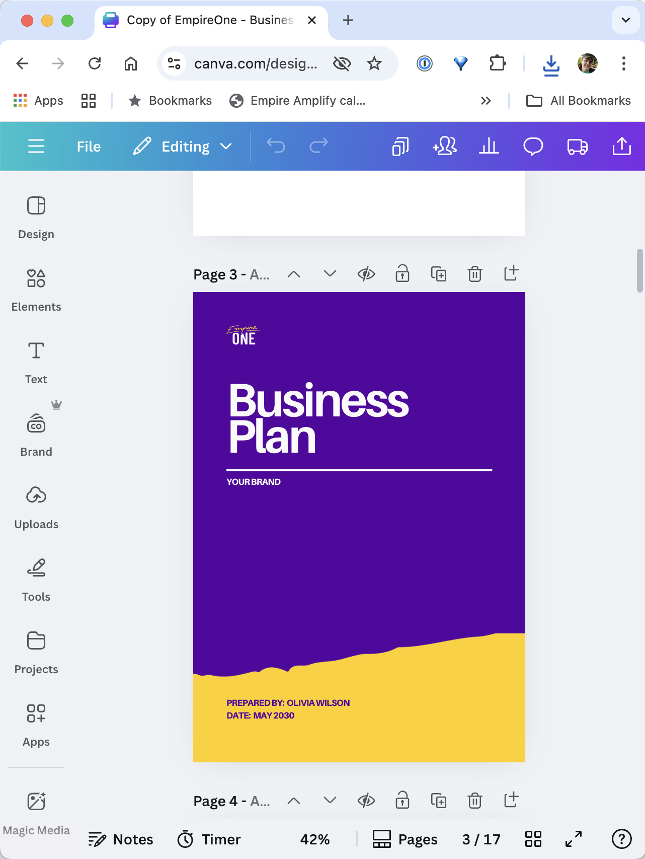 Business plan template example